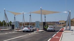 Zona de pagamento do lanzo electrónico para as autoestradas en Portugal